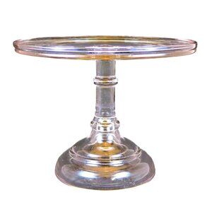 EAPG Flint Glass 9" Cake Stand - Antique Early 20th Century Stem Serving Platter